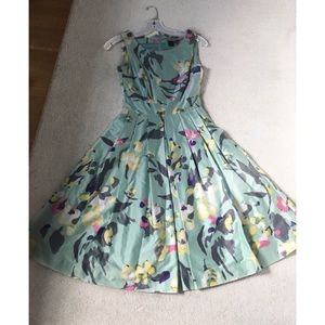 Mint green flower print dress